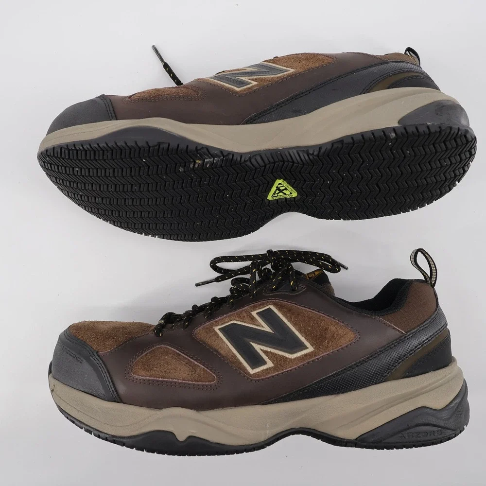 New Balance 627v2 Steel Toe Industrial Work Shoes Brown Low Top Mens 9.5